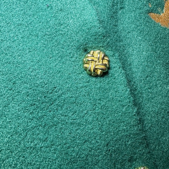 Wicked Cardigan with Gold Embroidery and Buttons - Green Size Extra Large NWT - Picture 5 of 9